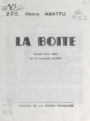 cover image of La boîte